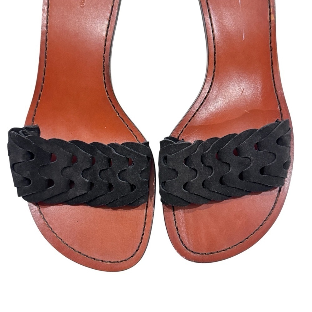 Rag & Bone New York Melrose Leather Kitten Heel Brown Black Braided Size 37/US 7 - Picture 6 of 11